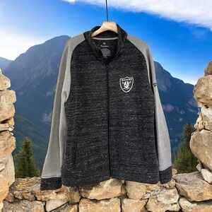 Las Vegas Raiders Fanatics Home Varsity Full-Zip Jacket‎ - Heathered Charcoal XL
